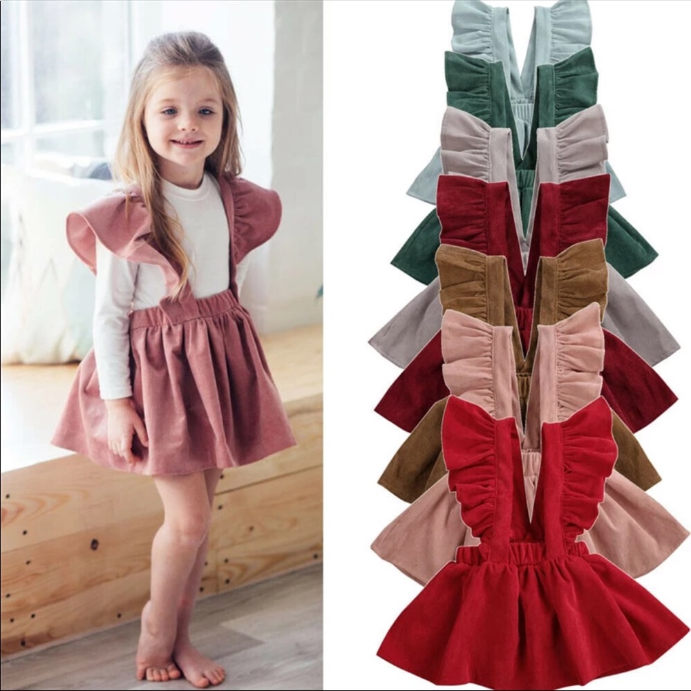 NEW RUFFLE Velvet PINK PRINCESS DRESS - Picture 3 of 7